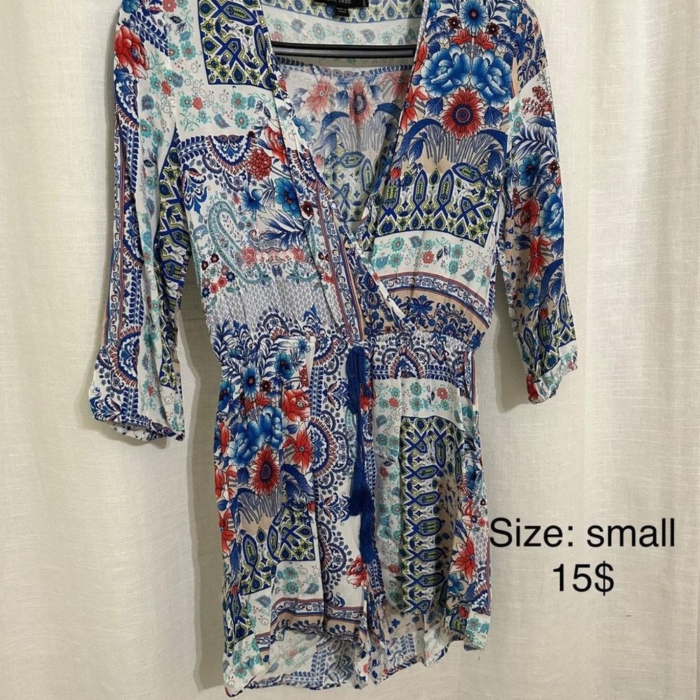 Floral Blue and Red Jumpsuit